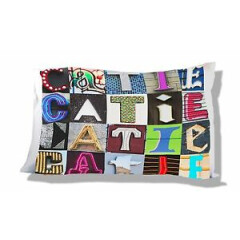 Personalized Pillowcase featuring CATIE in photo of sign letters