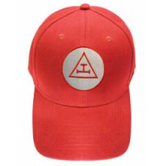 Royal Arch Masonic Baseball Cap - Red Hat w/ Royal Arch Triple Tau Freemasons
