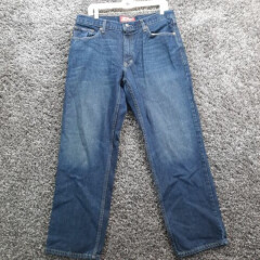 Arizona Jeans Mens 34x30 Blue Relaxed Straight Denim Pants Medium Wash Rise