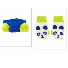 NEW GYMBOREE PANDA MITTENS AND EAR WARMER SET NWT SIZE 12-24 MONTHS