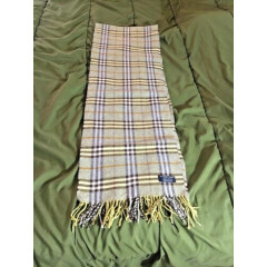 GENUINE BURBERRY BURBERRY'S VINTAGE CHECK GREEN 100% LAMBSWOOL SCARF 54/#41.