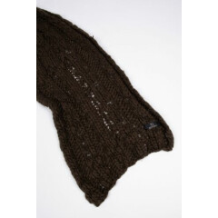 RARE Yohji Yamamoto Brown Heavy Knitted Cobweb Wool Scarf