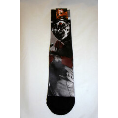 Nightmare On Elm Street Freddy Black & White Crew Sock Size10-13 Bioworld