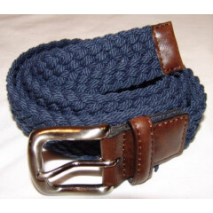 Belt Mens Blue Woven 42 Adjustable 1 1/4" wide