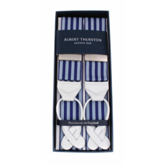 NWT ALBERT THURSTON BRACES suspenders stripe rigid 1.58" luxury handmade England