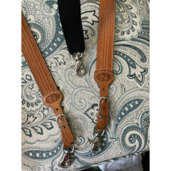 Nocona Belt Co Men's XL Leather Braided Design Suspenders with Buckle Ends