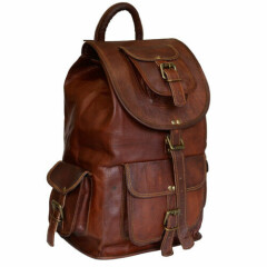 Backpack Genuine Leather Laptop Bag Vintage Men Satchel Rucksack Messenger New