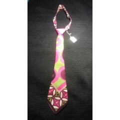 Laa Tee Daa Childrens Neck Tie Pink Green Purple Necktie 12" New