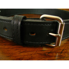 Mens THICK Stitched Black BULLHIDE Gun Belt 1.5" Wide Fits 28-29" Made in USA