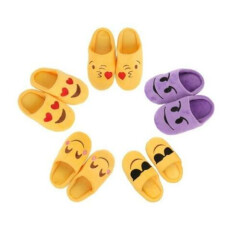 1 x Pair Soft Boy Girls Emoji Slipper Bedroom Unisex Shoes Household Indoor Cozy