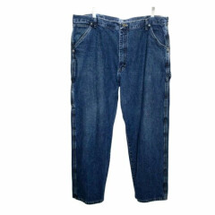Wrangler Mens Carpenter Jeans Actual Size 40x29 Straight Blue 100% Cotton