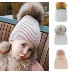 Baby Hat Beanie Winter Cap Warm Kids Toddler Knit Boy Girl Scarf Girls Fur Set 