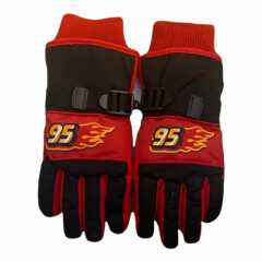 Disney Cars Children's Waterproof Winter Outdoor Gloves Red (Size: M/L)
