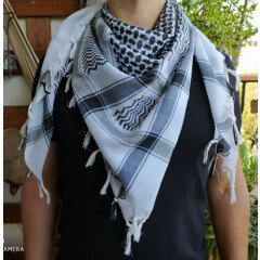 Original Palestinian Keffiyeh Shemagh Arab Hatta 100% Cotton Desert Arafat Scarf