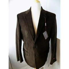 NEW ADOLFO Men's Corduroy Sport Coat Sz 44 R Brown Blazer 2 Button Jacket NWT