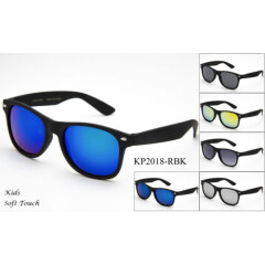 Kids Retro Sunglasses Classic Boys Girls Soft Rubberized Frame Lead Free UV 100%