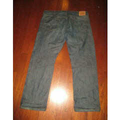 LEVI'S 501 mens SZ 42 x 32 dark wash STRAIGHT LEG, BUTTON FLY denim jeans