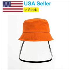 Back to School - Kids Protective Face Shield Hat with Clear Shield - Orange