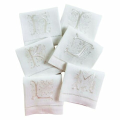 White 26Letter Embroidery Design Pocket Rectangular Towel Handkerchief Handtowel