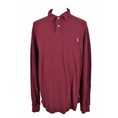 RALPH LAUREN Polo Red Polo Jumper size XXL Mens Slim Fit Long Sleeves Pullover