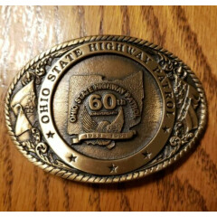 VTG OHIO STATE HIGHWAY PATROL 1933-1993 60TH ANNIVERSARY GOLD PLATED BELT BUCKLE