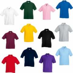 Children Kids Polo Shirt Top Boys Girls Childs Plain School Uniform T-Shirt NEW
