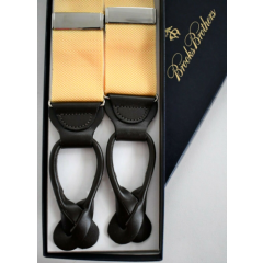 $118 NEW BROOKS BROTHERS Yellow EXTRA LONG SUSPENDERS Braces