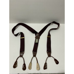 Brown Maroon Button Suspenders Christopher Hayes Made in Italy Braces
