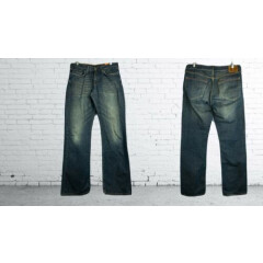 Denim Lab blue jeans 32x34 Low rise Straight fit mens denim jeans dirty wash