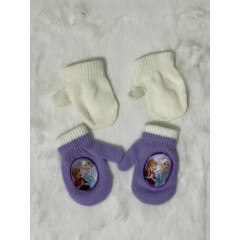 2 Pairs Baby Girls Winter Gloves(3-9M)Soft, fine-knit mittens with ribbed cuffs.