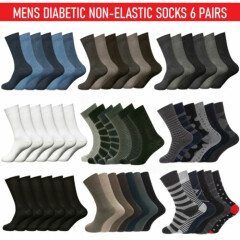 Mens Diabetic Socks Non-Elastic Comfort Soft Top 6 Pairs Sock Size UK6-11