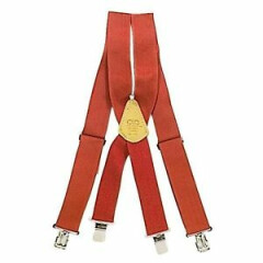 CUSTOM LEATHERCRAFT RED WORK SUSPENDERS - HOLDS NAIL BAGS & APRONS 