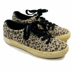 Unr8ed Aria Girls Shoes Size 1.5 Leopard Print Lace Up Low Top Casual