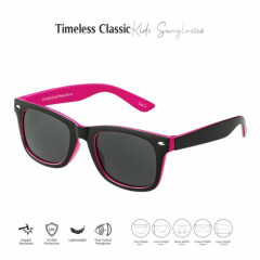 Black + Pink Kids Childrens Sunglasses Classic Girls Boys Fashion Glasses UV400