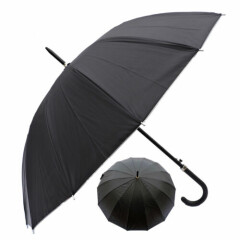 Rain Sun UV Protection Umbrella 42" Canopy Windproof Black w Sliver 