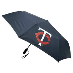 Storm Duds Minnesota Twins 42” Automatic Folding Umbrella With Flashlight – Navy