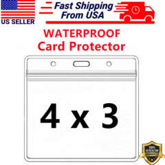1-5 Pcs WATERPROOF Vaccination Card Holder Record 4x3" Zip Clear ID Card Holder