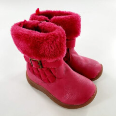 OshKosh B'Gosh Honey G Quilted Winter Boot Toddler 7 Pink Faux Fur Brand New