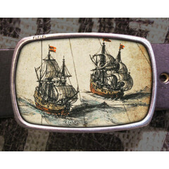 Sailing Ships Vintage Inspired Art Gift Belt Buckle