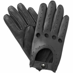  NEW MEN'S CHAUFFEUR REAL LAMBSKIN SHEEP NAPPA LEATHER DRIVING GLOVES - BLACK-