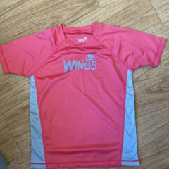 Wings Girls size 10 Rashguard swim shirt salmon gray beachwear swimming