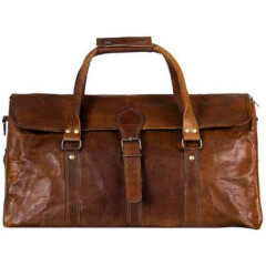Vintage Real Soft Leather Men's HandBags travel tote duffle gym shoulder bags