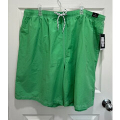 NEW ROUNDTREE AND YORK Men's Green Lined Swim Shorts Trunks Size 3XT