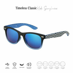 Blue Striped Kids Children Sunglasses Boys Girls Classic Shades Fashion Glasses 