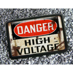 Danger High Voltage Vintage Grunge Men Women Handmade Belt Buckle