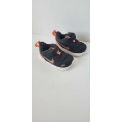 Nike Revolution Baby Girl's Toddler Shoes Size 2.5 Black/Orange BQ5673-012