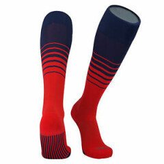 TCK Elite Breaker Fade Lines Knee High Socks Navy Red