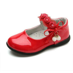 Children Girls Patent Leather Flats Baby Princess Mary Jane Party Wedding Shoes