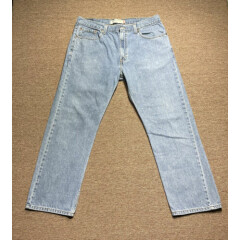 Levis 505 Mens Jeans Size 38 Regular Fit Straight Light Blue Denim Red Tab 38x30
