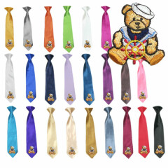 23 Color Stain Solid Clip-on Sailor Bear Necktie Boys Formal Suits Newborn - 7